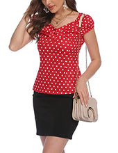 Load image into Gallery viewer, ELESOL Retro Polka Dot Tops for Women Red S
