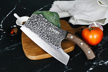 Load image into Gallery viewer, Kitory Forged Vegetable Cleaver Effort Saving Kitchen Hybrid Knife Chinese Chef's Knives Handmade Full Tang Chef Cutlery High Carbon Blade Brown Sandalwood Ergonomic Handle Good for Home &amp; Restaurant
