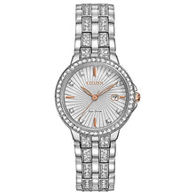 Load image into Gallery viewer, Citizen Women's Eco-Drive Dress Classic Crystal Watch in Stainless Steel, Silver Dial (Model: EW2340-58A)
