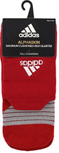 Load image into Gallery viewer, adidas Unisex-US Alphaskin Maximum Cushioned High Quarter Socks (1-Pair), Power Red/White/Light Onix, 12-16

