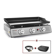 Load image into Gallery viewer, Royal Gourmet PD1301S 24-Inch 3-Burner Portable Table Top Gas Grill Griddle, 25,500 BTUs, 24 inch, Black
