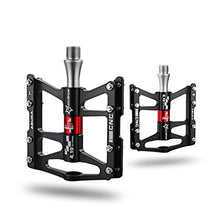 Load image into Gallery viewer, ROCKBROS Advanced 4 Bearings Mountain Bike Pedals Platform Bicycle Flat Alloy Pedals 9/16" Black
