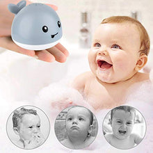 Load image into Gallery viewer, Baby Bath Toys, Light Up Baby Pool Toy with LED Light Whale Spray Water Toy for Toddlers Kids, Induction Sprinkler Bathtub Toys Bathroom Shower Swimming Pool Outdoor Water Toy(Gray)
