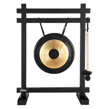 Load image into Gallery viewer, Eastar Gong Desk Gong Instrument Large Gong Desk Chime Meditation Gong Percussion Instruments with Mallet Desktop Gong Table Chime Black/Bronze
