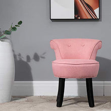 Load image into Gallery viewer, HOMCOM Modern Accent Leisure Armless Linen Chair with Wooden Legs and Foot Pads, Soft Seat and Thick Backrest, Pink

