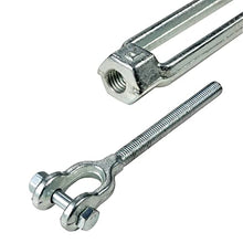 Load image into Gallery viewer, Hot Dipped Galvanized Steel Jaw and Jaw Turnbuckle, Turnbuckle Heavy Duty, 3500 lbs Working Load Limit, 3/8" Threaded Diameter x 12in - Durable, Weather Resistant Turnbuckles
