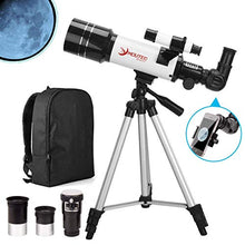 Load image into Gallery viewer, MOUTEC Telescope for Kids and Beginners with Backpack Smartphone Adapter, Portable 70mm Refractor Travel Telescope for Camping - Great Astronomy Gift for Kids to Explore Space Moon Star
