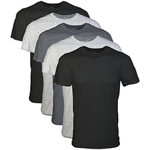 Load image into Gallery viewer, Gildan Men's Crew T-Shirt Multipack, Assorted Black/Grey (5 Pack), XX-Large
