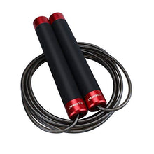 Load image into Gallery viewer, COERKALY Jump Rope for Fitness, Tangle-Free with Ball Bearing Jump Rope Workout, Adjustable Speed Skipping Rope with 2 Cables for Women Men, Steel&amp;Silicone Handle Jumping Rope(Red)
