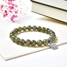 Load image into Gallery viewer, Crystal Agate Labradorite Bead Stretchy Bracelet| Chakra Gem Stones Crystal Round Gemstone Jewelry for Natural Healing Energy | Unisex Women Girls Men

