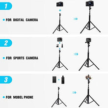 Load image into Gallery viewer, Selfie Stick Tripod 52 Inch Cell Phone Tripod Stand with Bluetooth Remote Smartphone for iPhone 11 Xs X 6 7 8, Android Cellphone Gopro Camera Mount Portable Monopod Feet Travel Lightweight
