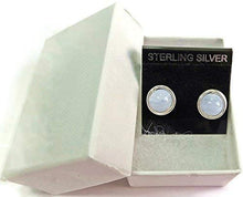 Load image into Gallery viewer, Blue Lace Agate and Sterling Silver Wire-Wrapped Post Earrings
