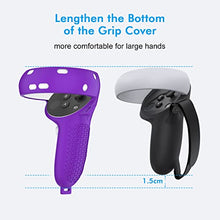 Load image into Gallery viewer, Relohas Oculus Quest 2 Accessories Set, Touch Controller Grip Leather Cover, Front Face Protector Cover, Silicone Face Cover with Lens Protective Cover, Protect Your VR in All Aspects(4PCS, Purple)
