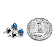 Load image into Gallery viewer, MUIBLU Sterling Silver 6mm Created Opal Stud Earrings 3 Pack Set, Hypoallergenic Fashion Jewelry
