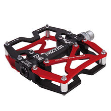 Load image into Gallery viewer, MZYRH Mountain Bike Pedals, Ultra Strong Colorful CNC Machined 9/16" Cycling Sealed 3 Bearing Pedals(Red 3 Bearings)
