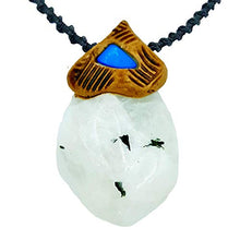 Load image into Gallery viewer, Smoky Quartz Natural MOONSTONE Hand Made Black Macramé Chakra Healing Crystals Stone Necklace Pendant For Men And Woman Hand Made Unisex Surfers Gift
