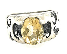 Load image into Gallery viewer, Natural 2ct Golden Citrine 925 Solid Sterling Silver Unisex Ring Size 7.25
