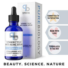 Load image into Gallery viewer, Pure Biology "C+" Vitamin C Serum (30%) with Hyaluronic Acid, Witch Hazel, Vitamin E &amp; Breakthrough Anti Aging, Anti Wrinkle Complex – Lighten Dark Spots, Acne Scars – Men &amp; Women

