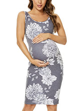 Load image into Gallery viewer, Liu &amp; Qu Women's Maternity Sleeveless Tank Dresses Side Ruching Bodycon Dress for Daily Wearing or Baby Shower

