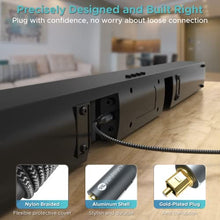 Load image into Gallery viewer, Optical Audio Cable, WARRKY 6ft Optical Cable [Braided, Slim Metal Case, Gold Plated Plug] Digital Audio Fiber Optic Cable Toslink, Compatible with Sound Bar, TV, Samsung, Vizio, Bose, LG, Sony, Sonos
