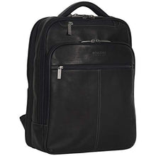 Load image into Gallery viewer, Kenneth Cole Reaction Manhattan Commuter Slim Backpack 16" Laptop Computer &amp; Tablet Travel, Business, Work, School Bookbag, Black, Colombian Leather
