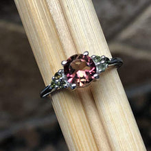 Load image into Gallery viewer, Natural Pink Tourmaline, Green Tourmaline 925 Solid Sterling Silver Engagement Ring Size 6, 7, 8, 9
