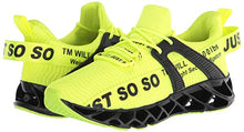 Load image into Gallery viewer, COKAFIL Mens Walking Shoes Running Athletic Fashion Tennis Blade Sneakers, E-s&amp;Green, 8.5
