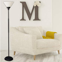 Load image into Gallery viewer, Floor Lamp by Light Accents - Mary Floor Lamp for Living Rooms - Standing lamp - Pole Light - Torchiere Floor Lamp - Bedroom Floor Lamp - Torch Lamps Bright Reading Light with White Shade - Black
