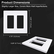 Load image into Gallery viewer, [5 Pack] BESTTEN 2-Gang Screwless Wall Plate, USWP6 Snow White Series, Decorator Outlet Cover, H4.69” x W4.73”, for Light Switch, Dimmer, GFCI, USB Receptacle
