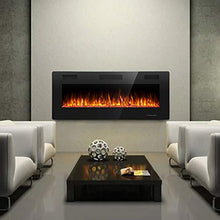 Load image into Gallery viewer, Antarctic Star Electric Fireplace in-Wall Recessed and Wall Mounted, 750/1500 Fireplace Heater and Linear Fireplace with Multicolor Flame， Control by Touch Panel &amp; Remote (Black) … (30‘’)
