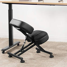 Load image into Gallery viewer, DRAGONN (by VIVO) Ergonomic Kneeling Chair, Adjustable Stool for Home and Office - Improve Your Posture with an Angled Seat - Thick Comfortable Cushions, Black (DN-CH-K01B)
