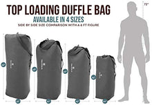 Load image into Gallery viewer, Top Load Canvas Duffel Bag -Grey 34x20" - Military and Army Cargo Style Carryall Duffle – Extra Large College Student, Backpacking, Travel and Storage Shoulder Bag

