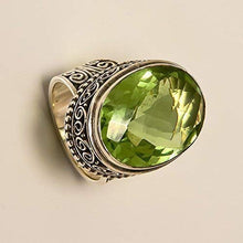 Load image into Gallery viewer, Peridot Quartz Ring 925 Solid Sterling Silver Handmade Jewelry Size 3-13 US
