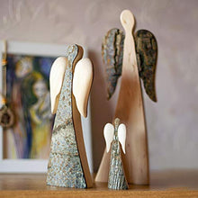 Load image into Gallery viewer, Forest Decor Rustic Wood Angel with Wings, Angel Figurines, Remembrance Sympathy Gift, Holiday Christmas Decor, Angel Decor, Handmade in Germany
