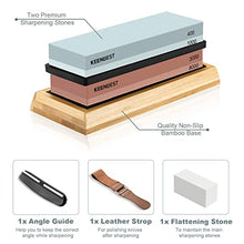 Load image into Gallery viewer, Sharpening Stone Whetstone Set 2 Side Grit 400/1000 3000/8000 Professional Kitchen Knife Sharpener Stone Kit Wet Stones for Sharping Knives with Bamboo Base Angle Guide

