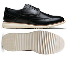 Load image into Gallery viewer, Jousen Men's Black Dress Shoes Brogue Lace Up Casual Dress Shoes for Men Wingtip Oxfords Shoes (AMY734 Black 10.5)
