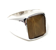 Load image into Gallery viewer, KAR 925K Stamped Solid Sterling Silver Tiger's Eye Men's Ring P2G (12.5)
