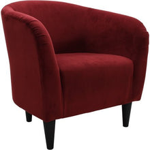 Load image into Gallery viewer, Mainstays Microfiber Tub Accent Chair and 3' X 3' Round Area Rug Included (Berry Red)
