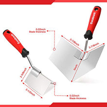 Load image into Gallery viewer, Goldblatt 2 Piece Drywall Corner Tool Set, 5'' Outside Corner Knife &amp; 3-1/2'' Inside Corner Knife, with Soft Grip Handle - Stainless Steel Sheetrock External Corner Trowel &amp; Internal Corner Trowel
