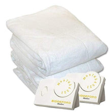 Load image into Gallery viewer, Biddeford Blankets Polyester Electric Heated Mattress Pad with Analog Controller, Queen, White
