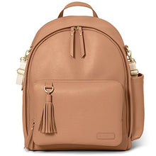 Load image into Gallery viewer, Skip Hop Diaper Bag Backpack: Greenwich Multi-Function Baby Travel Bag with Changing Pad and Stroller Straps, Vegan Leather, Caramel
