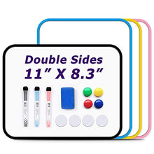 Load image into Gallery viewer, Small Dry Erase Whiteboard, SIOSSION 11x8.3inches Hanging Writing Drawing&amp;Planning White Board Double Sided Magnetic Board with Magnetic Dry Erase Marker&amp;Eraser for Children Home School Using (Black)
