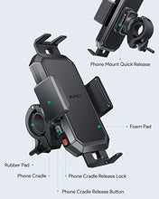 Load image into Gallery viewer, AUKEY Bike Phone Mount Anti Shake 360 Rotation Bicycle Motorcycle Phone Mount for Handlebar Bike Accessories Compatible with iPhone 11 Pro Max/11/XS/8, Samsung Galaxy S10+,and More
