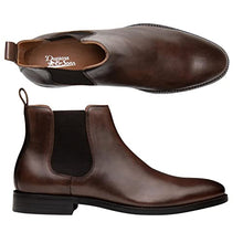Load image into Gallery viewer, Dunross &amp; Sons Jayden Espresso Brown Chelsea Boots for Men, Ankle Boots – Men’s Leather Dress Boots w/Padded Footbed – Luxury Dark Brown Leather Boots for Men
