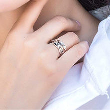 Load image into Gallery viewer, Jewever S925 Sterling Silver Open Ring Sanskrit Mantra Om Mani Padme Hum Open Rings Fine Jewelry 6-9
