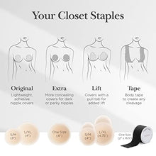 Load image into Gallery viewer, Nippies Nipple Covers for Women - Added Lift Adhesive Silicone Nipple Pasties - Reusable Sticky Breast Covers - Caramel, 1.5
