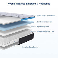 Load image into Gallery viewer, Queen Mattress, Avenco Queen Size Mattress Medium Firm, 12 Inch Hybrid Queen Mattress in a Box, Gel Memory Foam with Pocket Spring for Motion Isolation, Edge Support, CertiPUR-US &amp; ISPA
