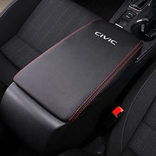 Load image into Gallery viewer, Horry Center Console Armrest Box Cover Panel Trim Waterproof Anti-Scratch Leather Protector Decoration Cover Interior Accessories for Honda Civic 2022（Red Stitches）, Black leather red line
