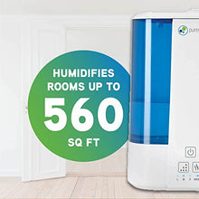Load image into Gallery viewer, PureGuardian H5225WCA Ultrasonic Warm &amp; Cool Mist Humidifier, 100 Hrs. Run Time, 2 Gal. Tank, 560 Sq. Ft. Coverage, Quiet, Filter Free, Essential Oil Tray, White/Blue
