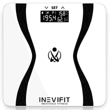 Load image into Gallery viewer, INEVIFIT Body-Analyzer Scale, Highly Accurate Digital Bathroom Body Composition Analyzer, Measures Weight, Body Fat, Water, Muscle &amp; Bone Mass for 10 Users. Includes Batteries
